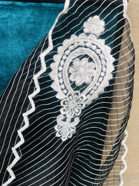 Monochrome Elegance Dupatta